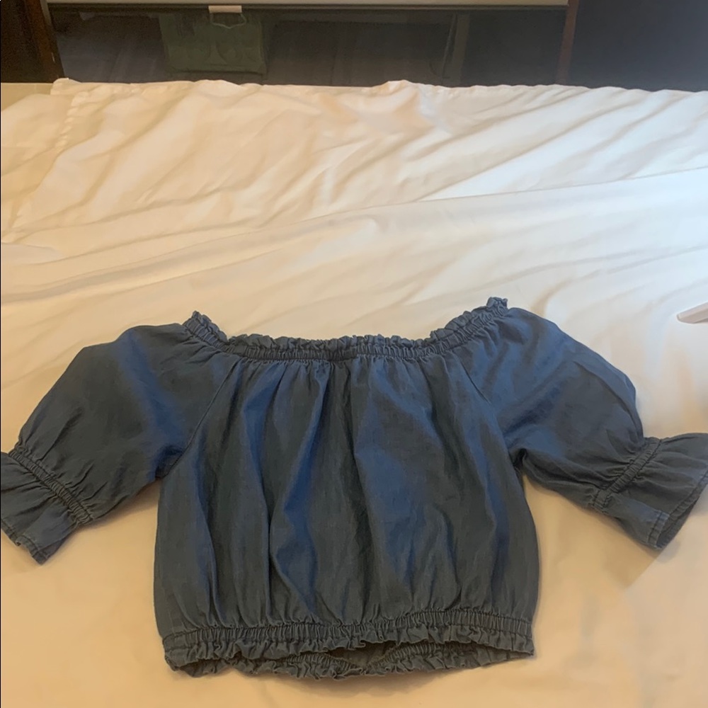 Blue Off-Shoulder Top